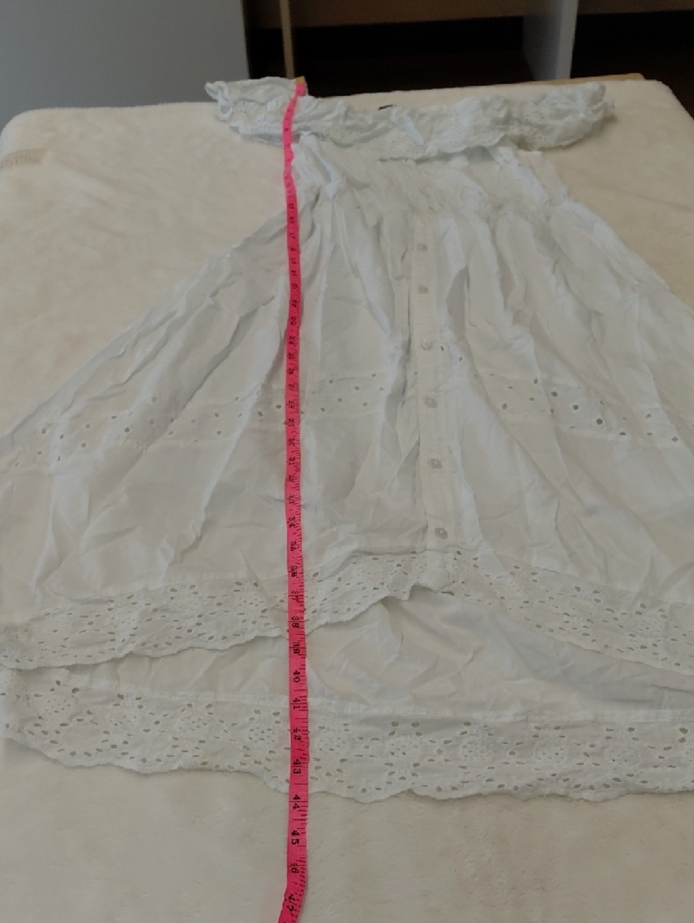 J.  GLEE   White High-Low Off Shoulder Women's Eyelet Xl Dress - Picture 7 of 13